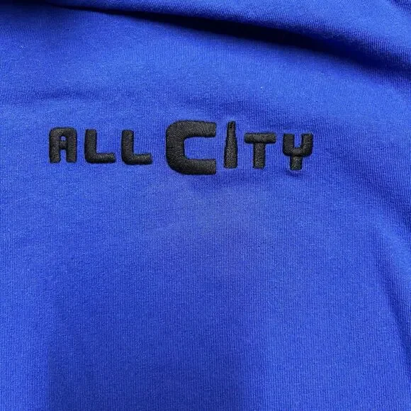 NWT All City by Just Don Shirt Mens Small Blue Tee Streetwear Casual Logo Patch - Picture 4 of 8